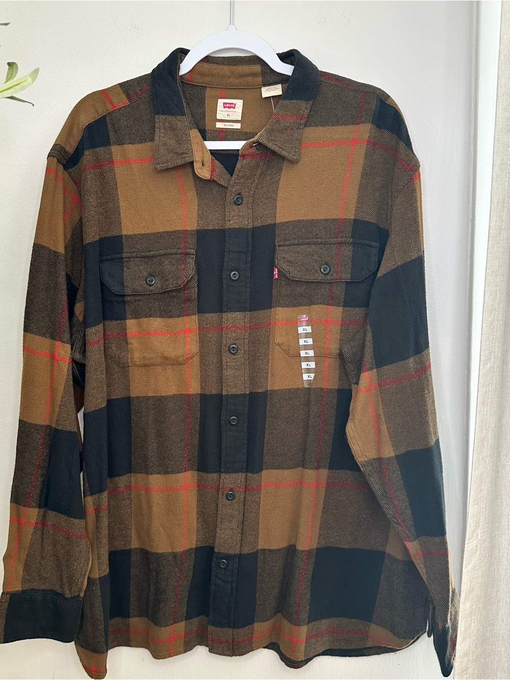 Levi's Men's Plaid Flannel Button-Front Shirt XL NWT